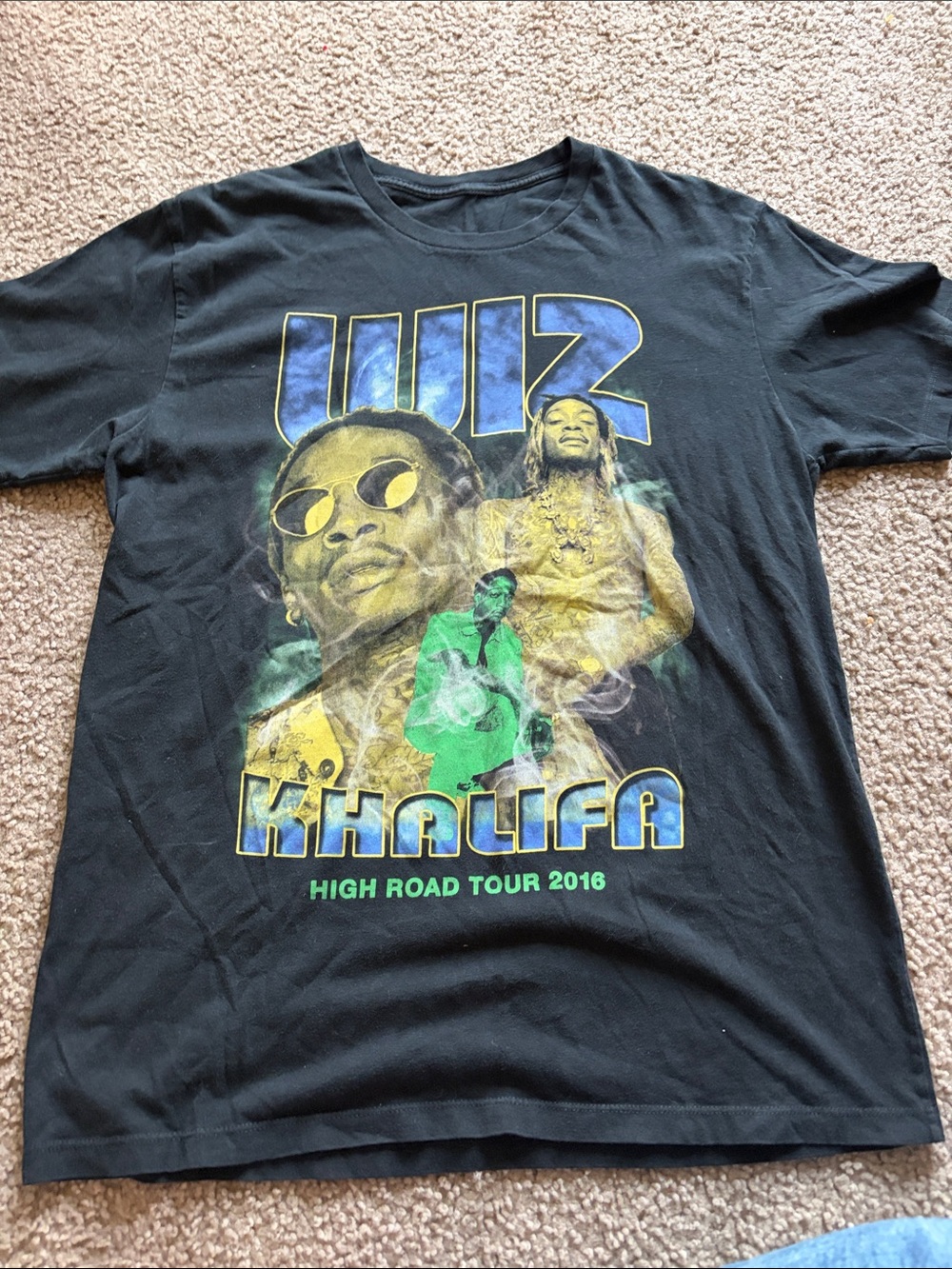 B54 Md Wiz Khalifa High Road Tour 2016 Black Graphic Tee